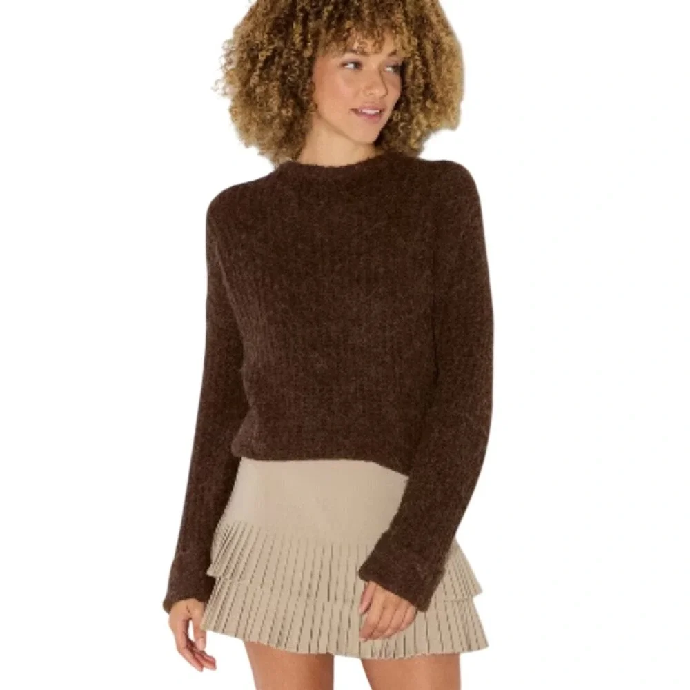 Wild Fable Women's Brown Alpaca Blend Boucle Oversized‎ Sweater Size Medium